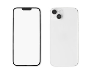 Mobile phone with mockup screen isolated in transparent PNG, Smartphone mock up screen template for web site design app and advertisement