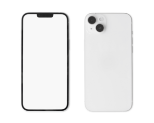 Mobile phone with mockup screen isolated in transparent PNG, Smartphone mock up screen template for web site design app and advertisement