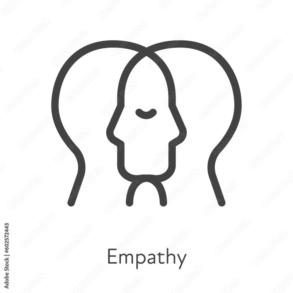 Aufkleber outline style ui icons soft skill for business collection. vector black linear illustration. empathy