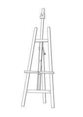 Artist Easel, painting holder vector, line drawing