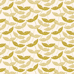 Repeating pattern with leaves. pattern for textile, fabric, wrapping paper, notebooks and more