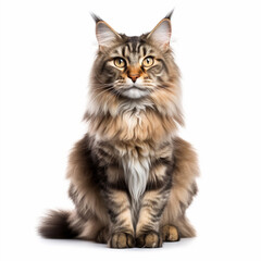 Fototapeta premium Maine Coon cat isolated on white background 