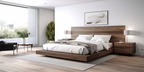 Cozy Modern Bedroom Interior Design AI Generated