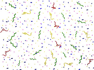 background with confetti, icon, cartoon, paper, party, popper, red, ribbon