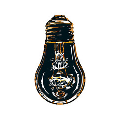 Color sketch of lighting lamp with transparent background