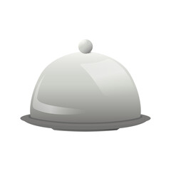  Plate with a lid for a dish, plate for serving food. Silver Tableware for Restaurants or Hotels  