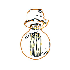 Color sketch of lighting lamp with transparent background