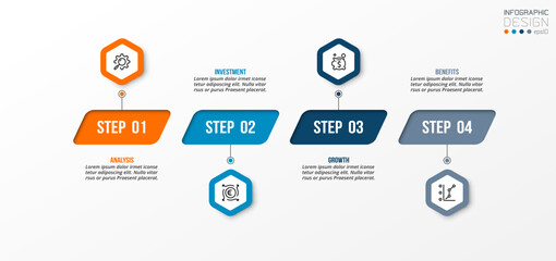 Timeline chart business infographic template.