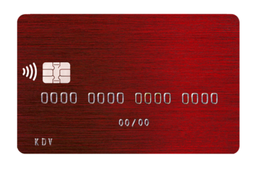 Debit card closeup on transparent background