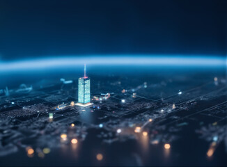 Obraz premium Abstract Technology Background of Futurism