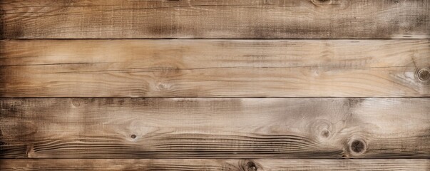 Wide banner with copy space, texture of old boards detailed brushed oak wood as background with artistic design. AI generative