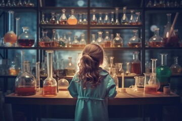 School lesson chemist child. Generate Ai