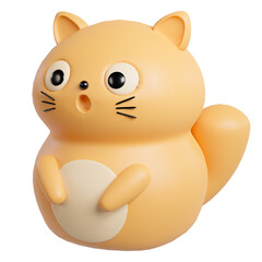 Cat cartoon character 3d icon