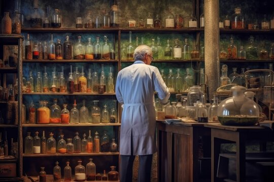 Old man chemist. Generate Ai