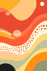 colorful abstract pattern with waves groovy vintage retro style background