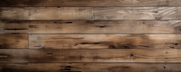 Wide banner with copy space, texture of old oak boards detailed brushed oak wood as background with artistic design. AI generative