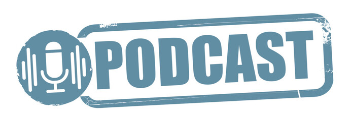 Podcast - rubber stamp - vector illustration