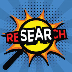 research explosion, comic book, vector illustration 