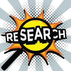 research explosion, comic book, vector illustration 