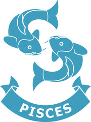 Pisces zodiac sign - horoscope icon PNG illustration