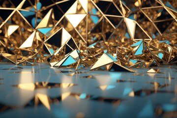 Abstract golden triangles. Generate Ai