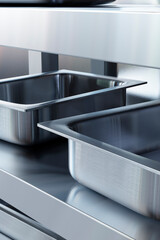 gros plan sur bac inox