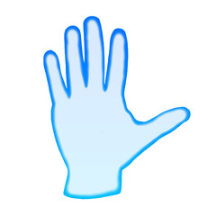 Illustration of blue watercolor palm