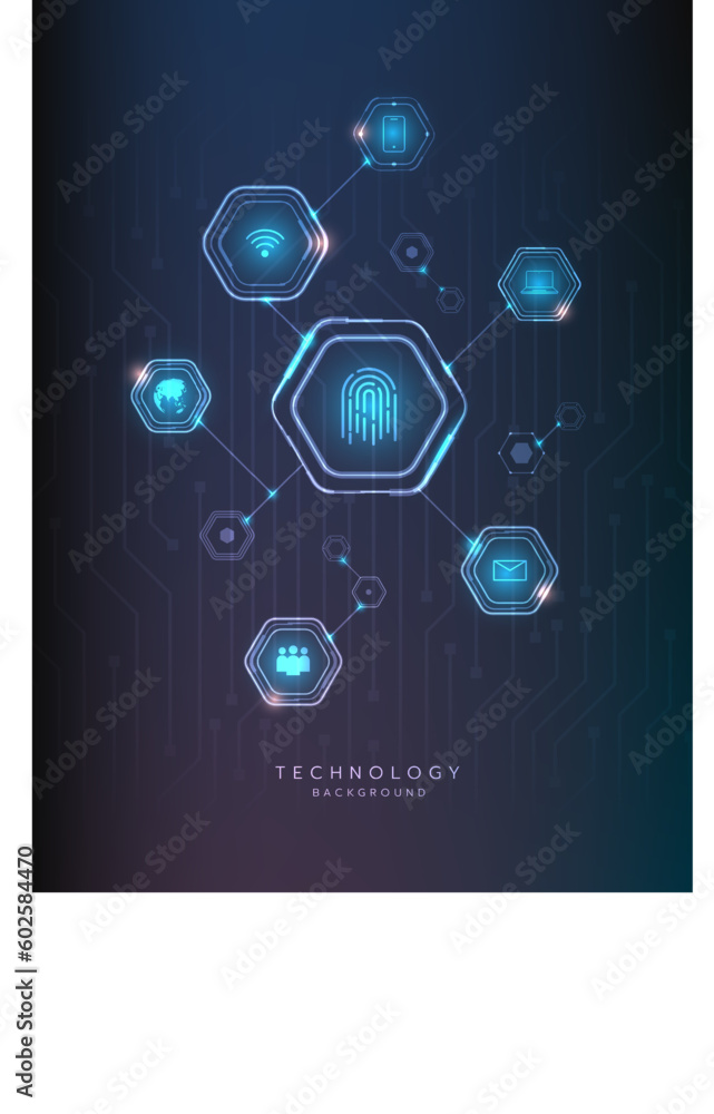Poster hi-tech digital technology futuristic circuit digital. abstract futuristic design. artificial intell