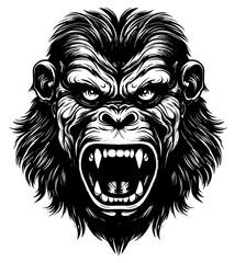 angry gorilla head tattoo illustration, angry gorilla head vector illustration, angry gorilla head mascot logo illustration