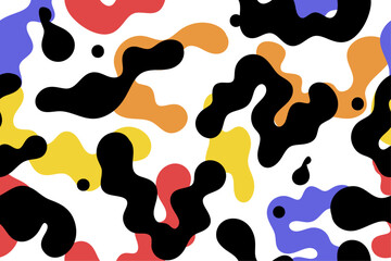 Naklejka na ściany i meble abstract colorful spots on a white background, seamless pattern, vector illustration