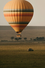 safari on hot air balloon in Masai mara national reserve in Kenya