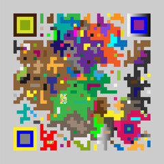 Multicolor vector background, banner. Fantasy on the theme of QR code.	