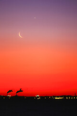 夜明け前の三日月