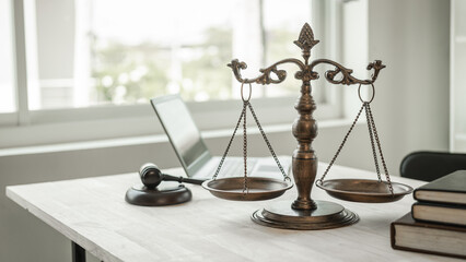 Law concept Judge gavel and legal book justice Lawyer workplace