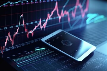 Stock investment K-line chart, investment concept