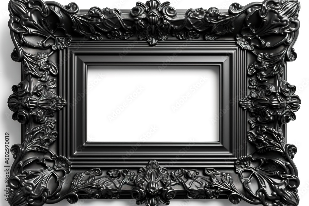 Poster black frame isolated on white background. generated by ai