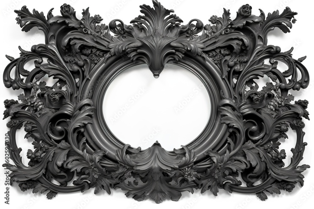 Poster black frame isolated on white background. generated by ai