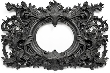 black frame isolated on white background. Generated by AI