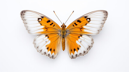 Obraz premium A yellow butterfly on white