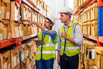 Engineer team cargo shipping order detail export and import, goods, factory ,warehouse ,international trade ,transportation ,cargo ,logistic, distribution at logistics center.business industry