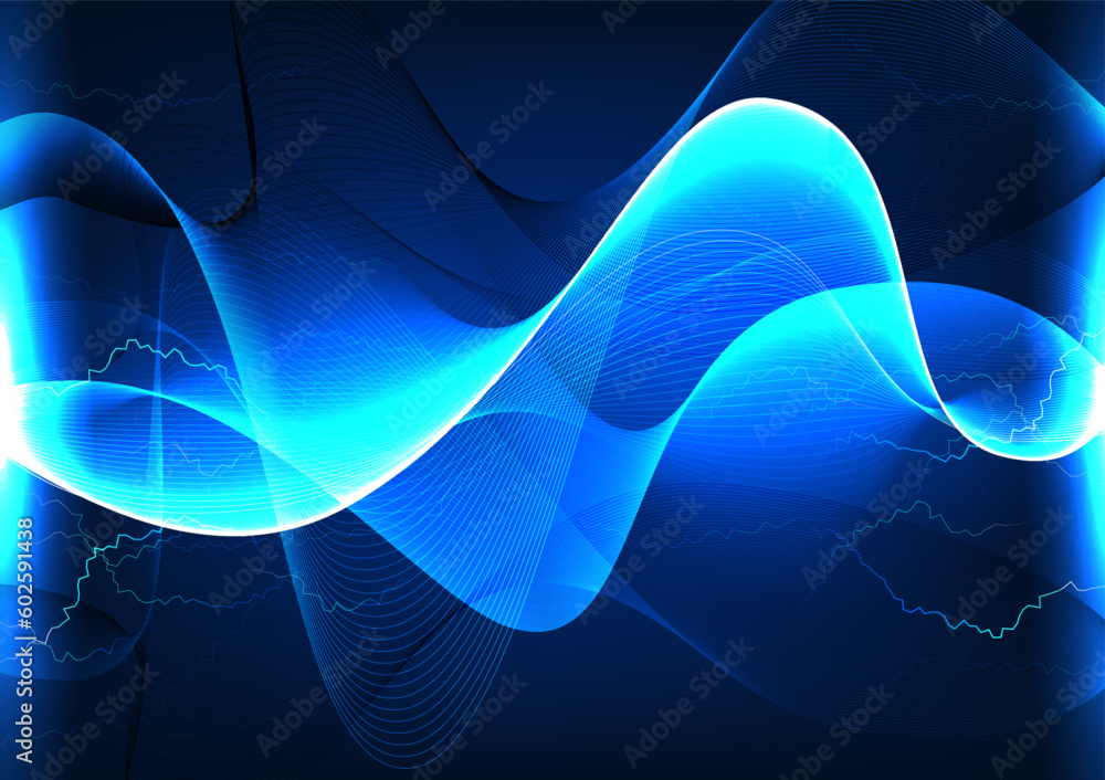Poster abstract background technology of connection to transmit data in the internet network shows a wave o