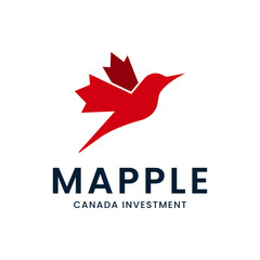 Unique logo combination of bird with maple leaf wings.