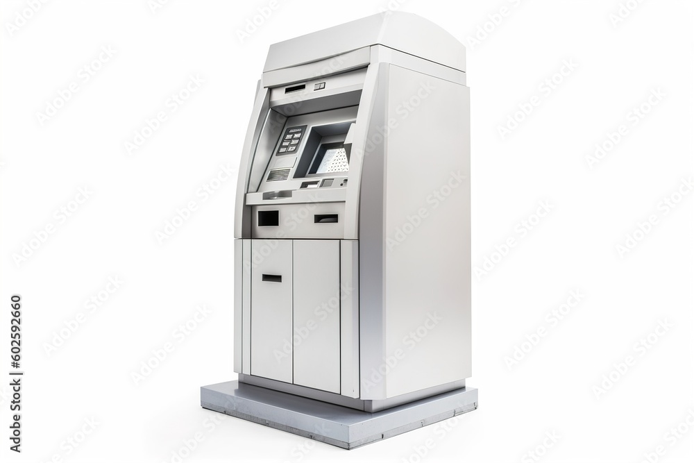 Poster atm isolated on white background. generated by ai