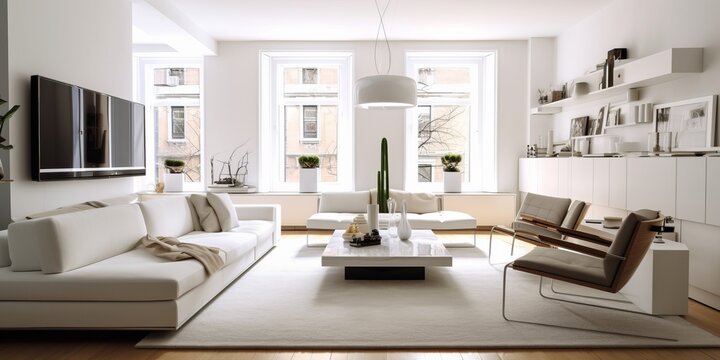 Chic Modern Living Room Interior AI Generated Generative AI