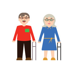 
Icon of the elderly man and woman