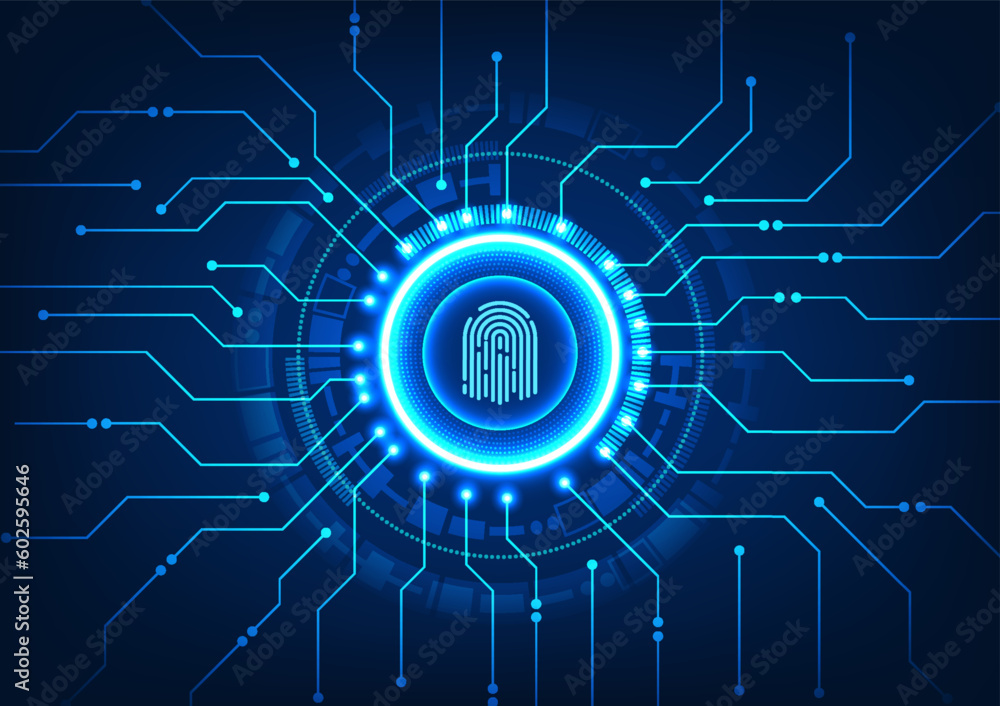 Poster technology background smart fingerprint technology technology that helps secure access to important 