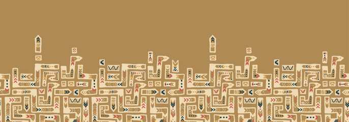 Hand drawn abstract seamless pattern, ethnic background, african style - great for textiles, banners, wallpapers, wrapping - vector design