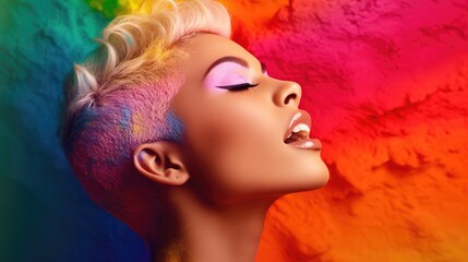 Vibrant colors LGBTQ+ concept. Generative AI
