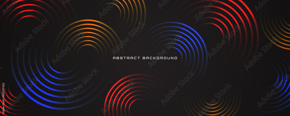 Poster 3d colorful geometric abstract background overlap layer on dark space with circle gradient effect de