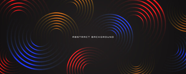 3D colorful geometric abstract background overlap layer on dark space with circle gradient effect decoration. Graphic design element modern style concept for banner, flyer, card, or brochure cover